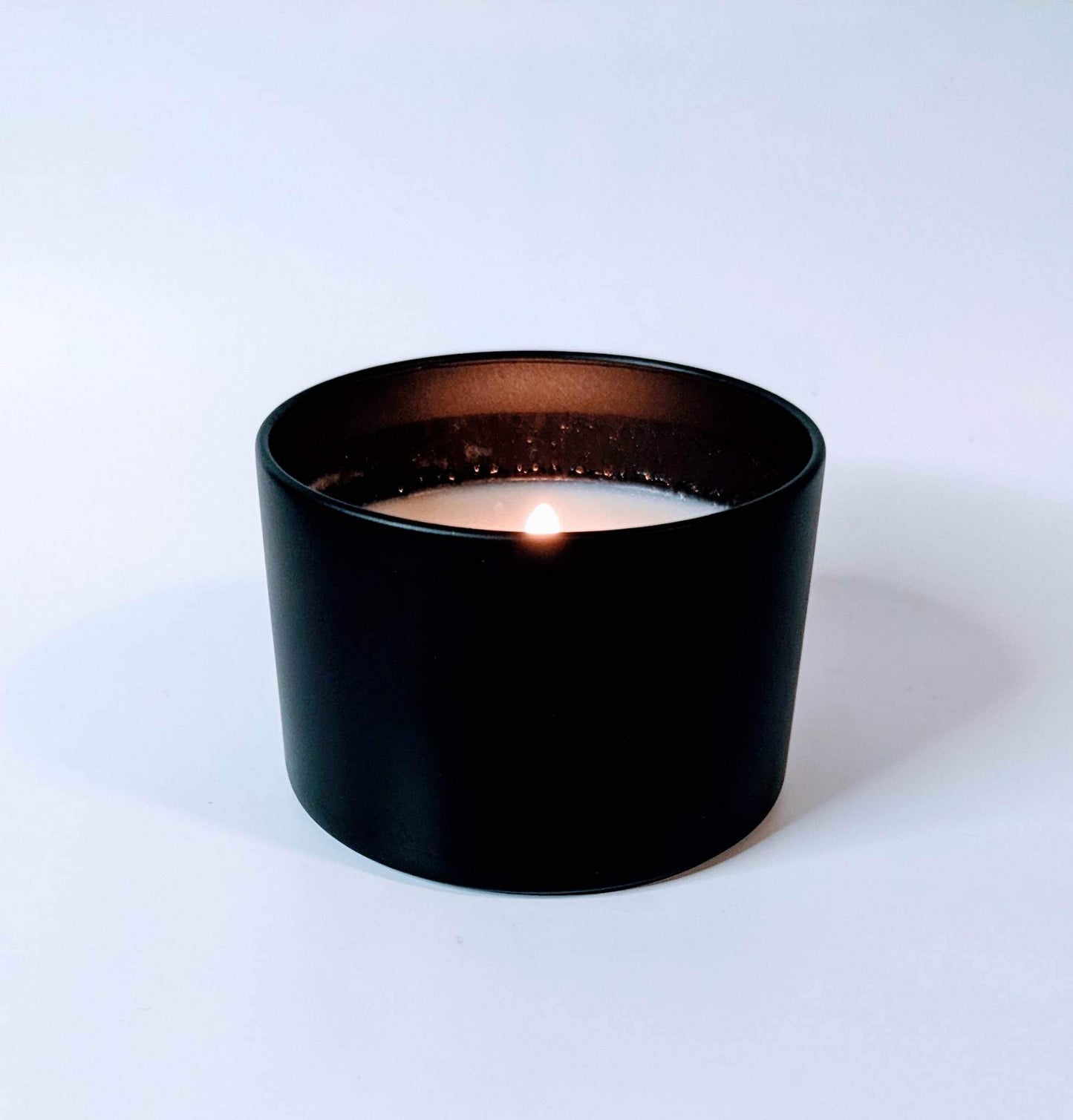Black tin candle