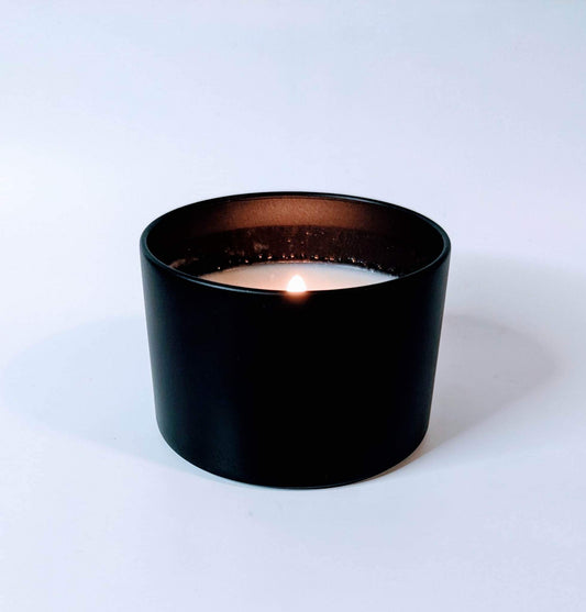 Black tin candle