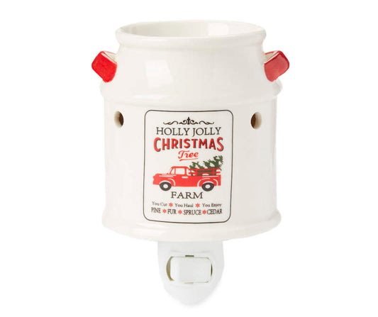 WHITE TREE TRUCK MILK CAN PLUG IN WAX WARMER